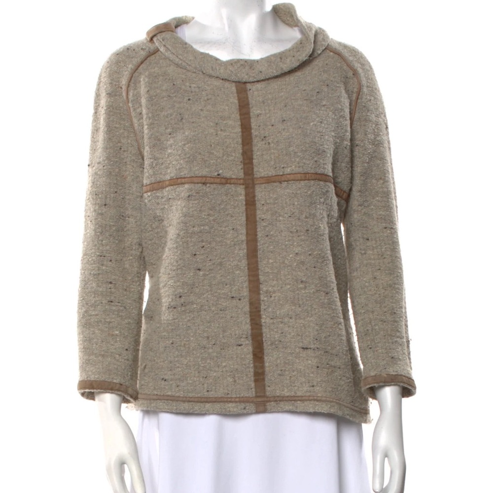 Isabel Marant wool blend sweater with lamb leather 2